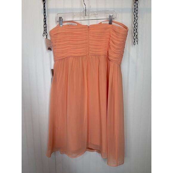 NWT Donna Morgan Peach Short Cocktail Dress Strapless Bridesmaid Wedding Sze 18 - Picture 3 of 8